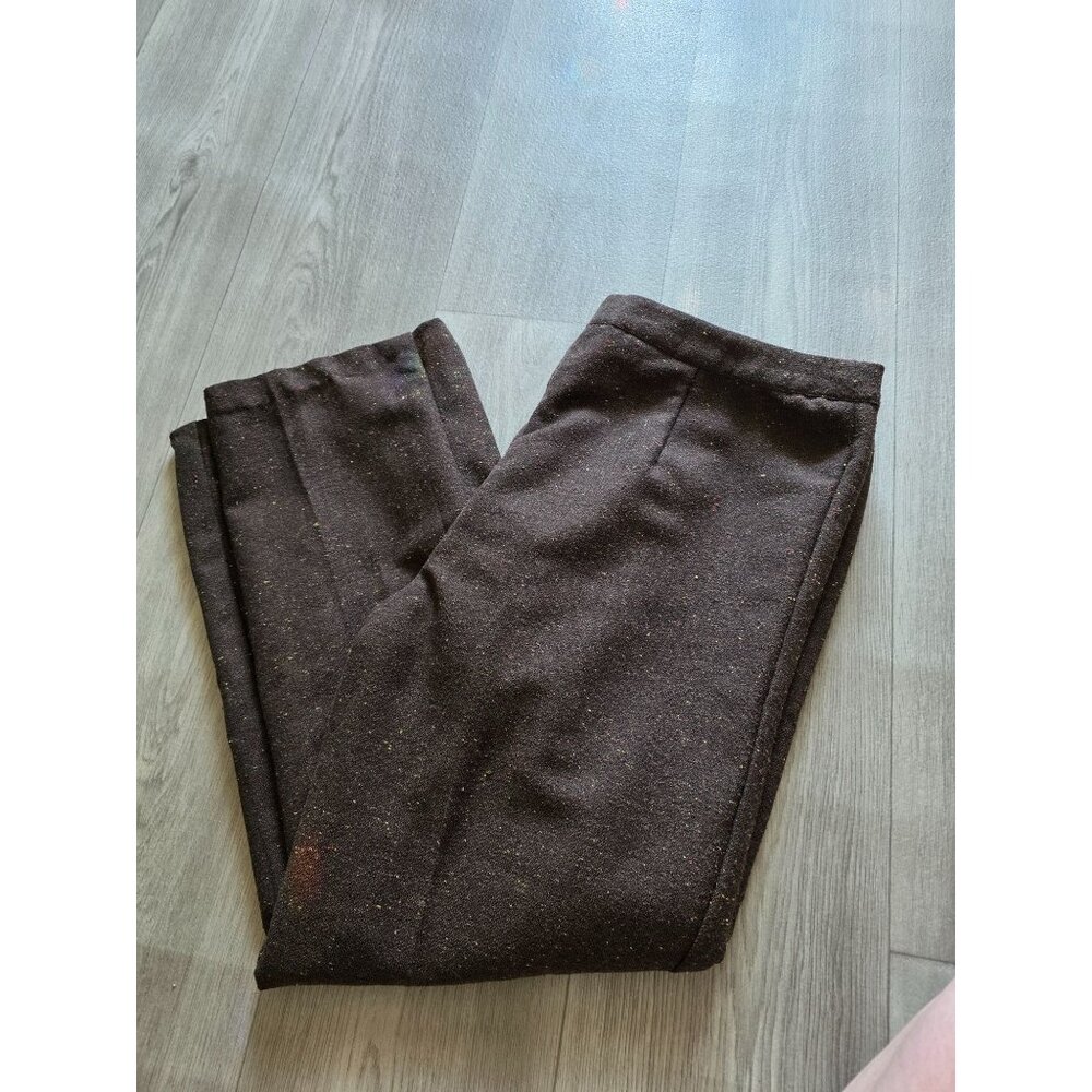 Sag Harbor Womens Tweed Pants Size 12 Brown With Multicolor Specks